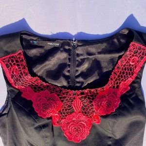 MAURICES Little Back dress with Hot Pink Lace, Size 1/2